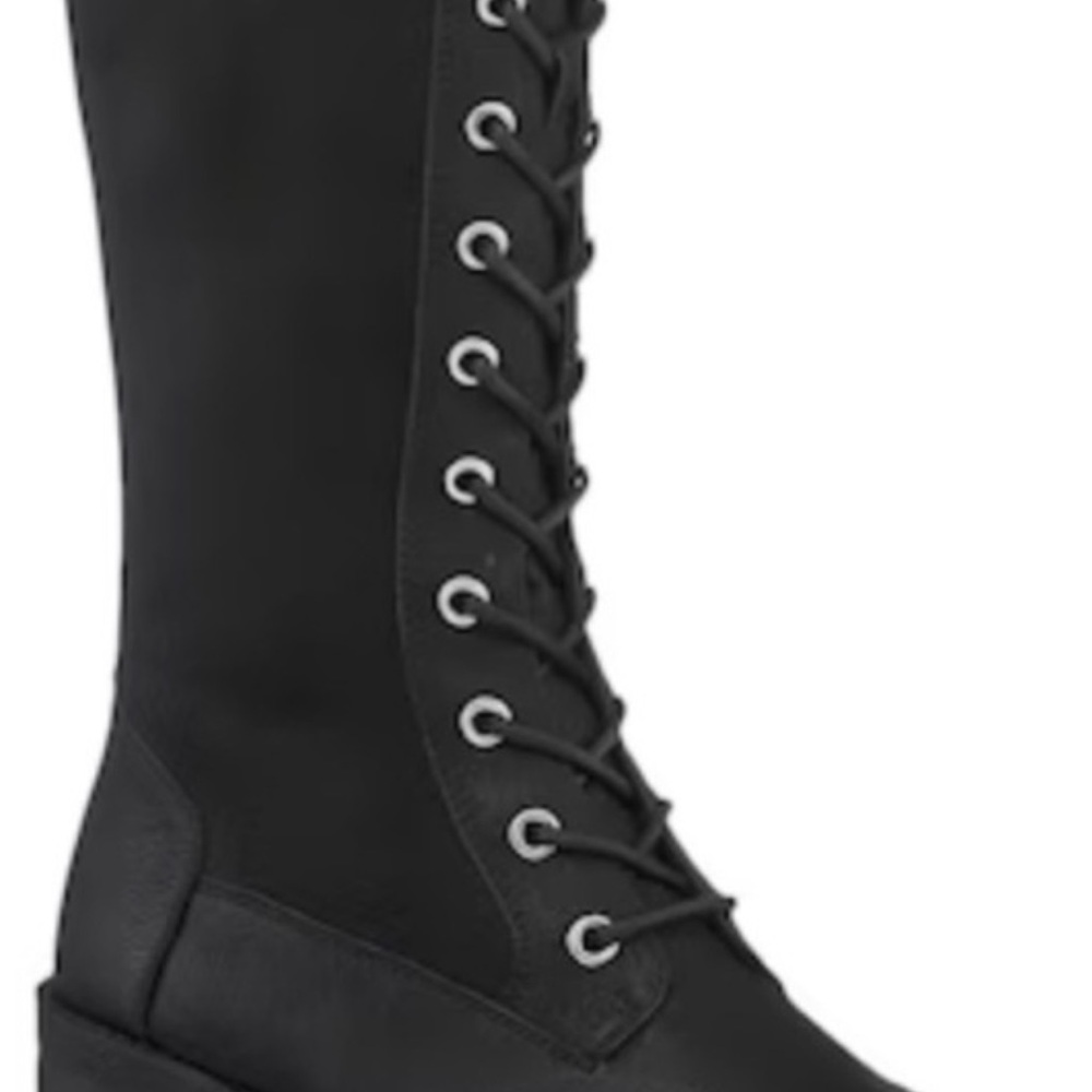 Black Lace Up Boots for Women
